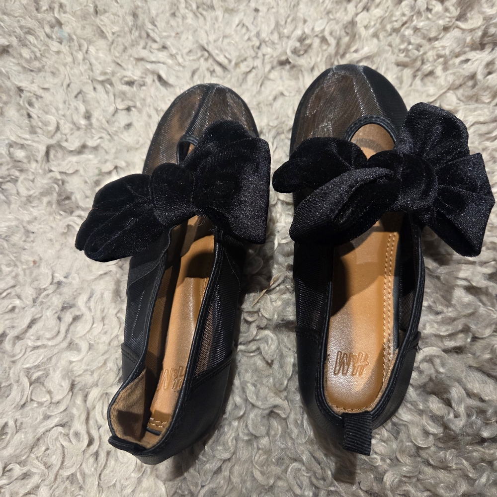 H&M Black Flats with Velvet Bow
